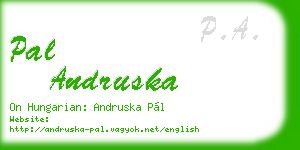 pal andruska business card