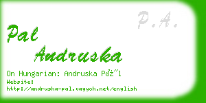 pal andruska business card